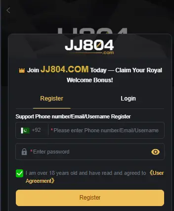 JJ804 game download steps to register your account