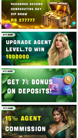 A777 game download , referral and bonuses daily log in